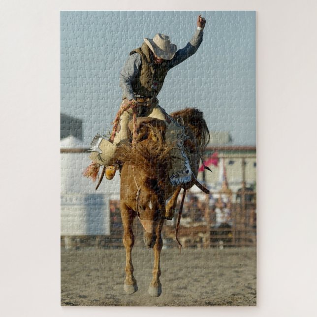 Puzzle Vaquero de Rodeo Caballo Desbocado Paseo Salvaje (Vertical)