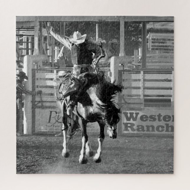 Puzzle Vaquero de Rodeo Caballo Salvaje 8 Segundos Para A (Vertical)