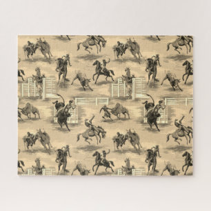 Puzzle Vaquero de Rodeo Occidental Retro Vintage