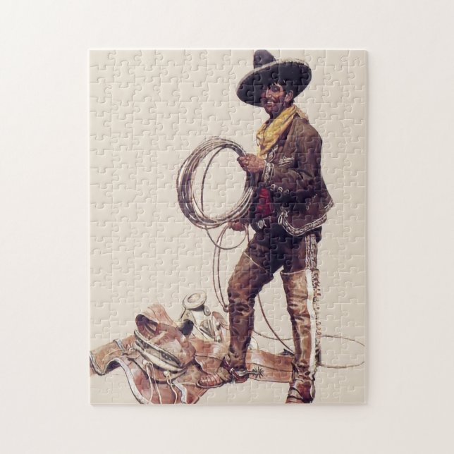 Puzzle “Vaquero Mexicano” de W Herbert Dunton  (Vertical)