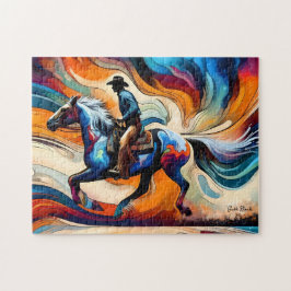 Puzzle Vaquero moderno en caballo