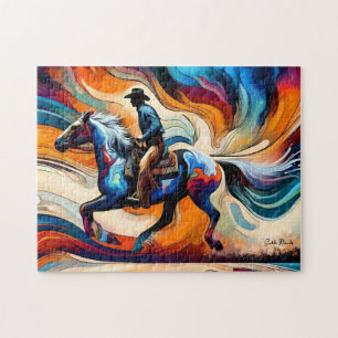 Puzzle Vaquero moderno en caballo