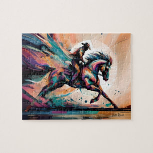 Puzzle Vaquero moderno en caballo