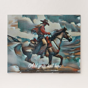 Puzzle Vaquero moderno montando un caballo