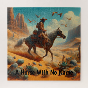 Puzzle Vaquero solitario en cañón del desierto - Arte occ