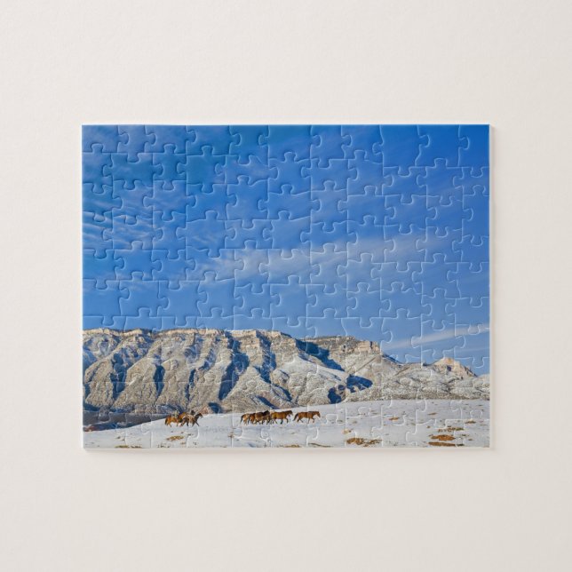 Puzzle Vaqueros con manada de caballos (Horizontal)