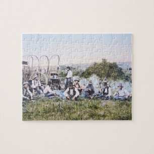 Puzzle Vaqueros en Lunch, 1904 (foto)