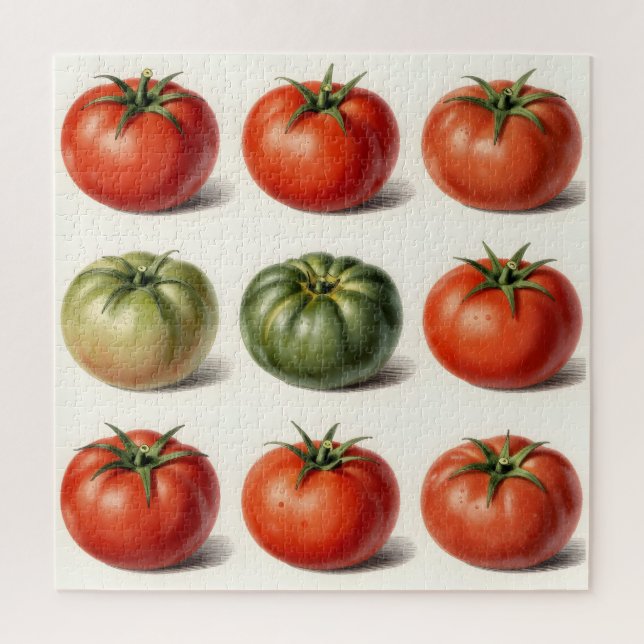 Puzzle Variedad de Tomate Antiguo Botánico Grid  (Vertical)