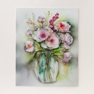 Puzzle Vasa de vidrio con flores