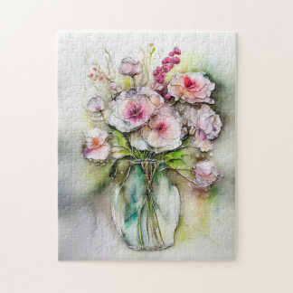 Puzzle Vasa de vidrio con flores