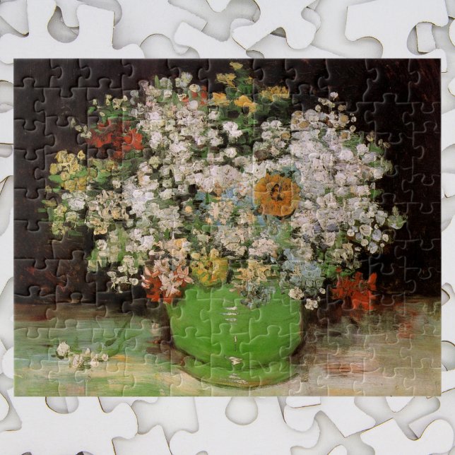 Puzzle Vase con flores de zinnia de Vincent van Gogh (Subido por el creador)