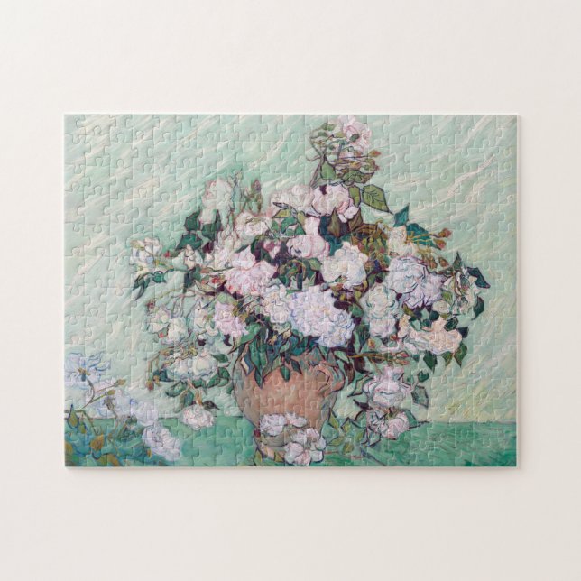 Puzzle Vase con rosas rosas rosas rosas, Van Gogh (Horizontal)