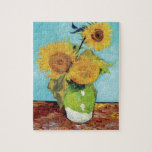 Puzzle Vase con tres girasoles de Vincent Van Gogh<br><div class="desc">Vase con tres girasoles de Vincent Van Gogh</div>