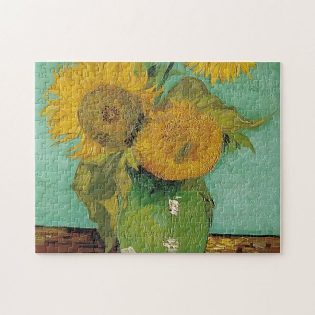 Puzzle Vase con tres girasoles, Vincent van Gogh (Horizontal)