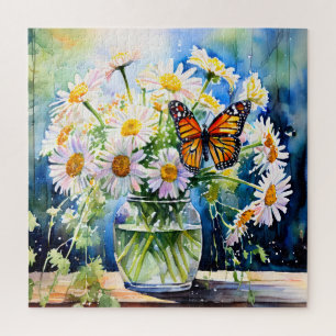 Puzzle Vase de Daisies Bonito Floral