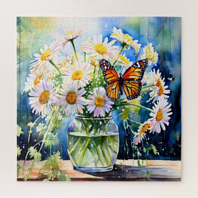 Puzzle Vase de Daisies Bonito Floral (Vertical)