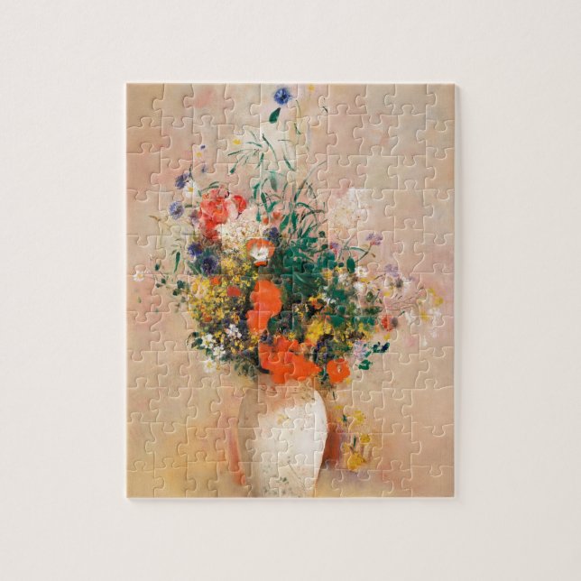 Puzzle Vase de flores por Redon Post-Impresionista (Vertical)