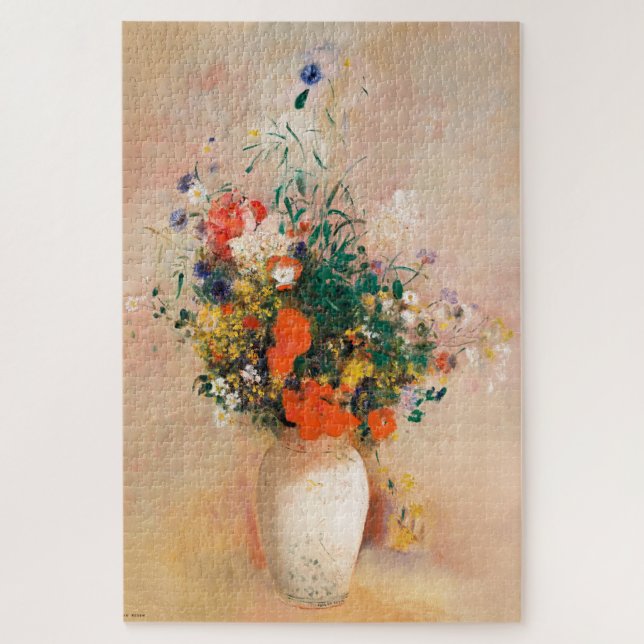 Puzzle Vase de flores por Redon Post-Impresionista (Vertical)