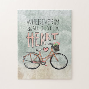 Puzzle Vaya con todo su corazón - bicicleta del vintage
