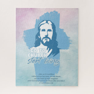 Puzzle ¡Ve A La Iglesia! Dios mío. Predicador cristiano