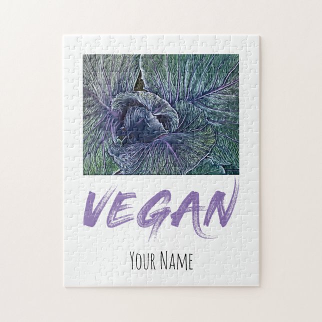 Puzzle Vegan Red Cabbage Vintage (Vertical)