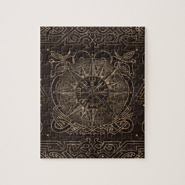 Puzzle Vegvisir - Ornamento de brújula viking (Vertical)