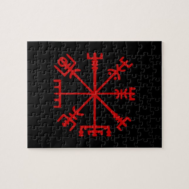 Puzzle Vegvísir rojo sangre (compás de Viking) (Horizontal)