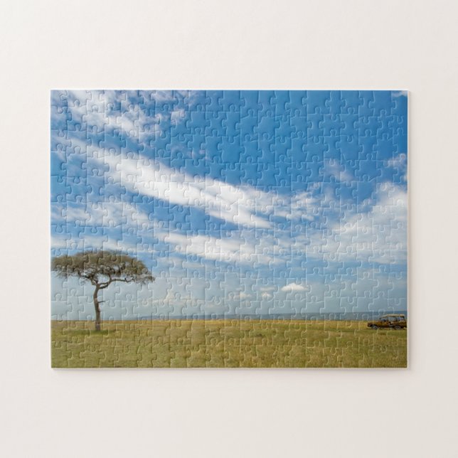 Puzzle Vehículo de excursión en llanuras africanas abiert (Horizontal)