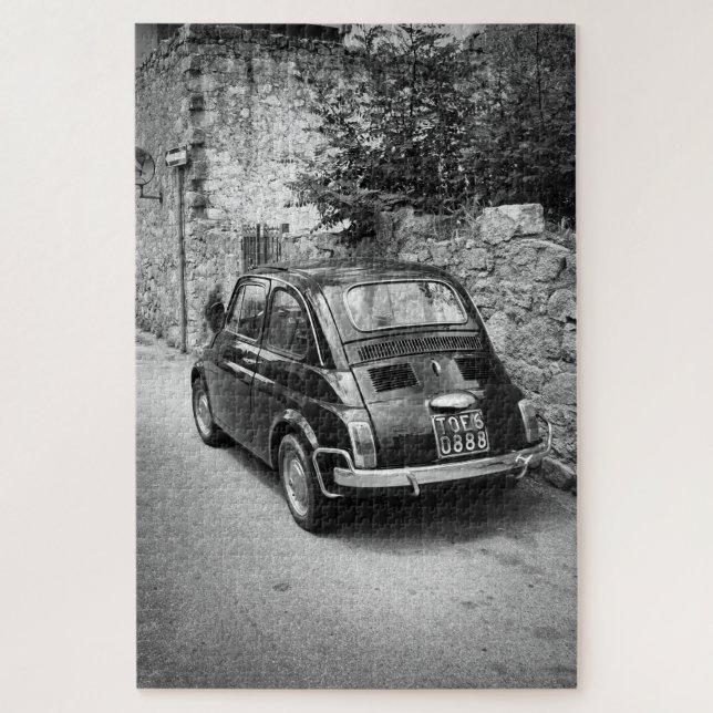 Puzzle Vehículo FIAT 500 en blanco y negro (Vertical)