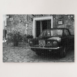 Puzzle Vehículo FIAT de época en Italia monocromo