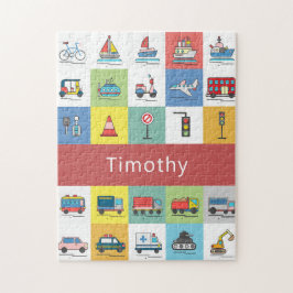 Puzzle Vehículos de camiones para niños Cuto gráfico colo