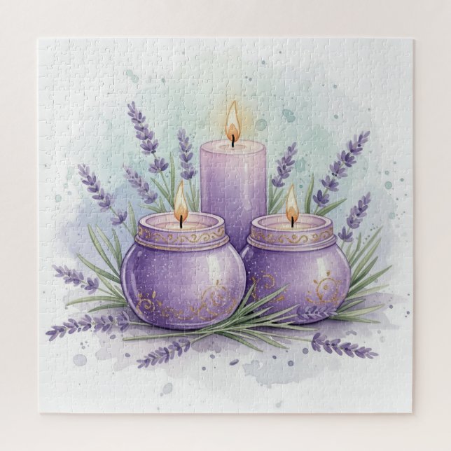 Puzzle Vela de Lavanda - Relajante (Vertical)