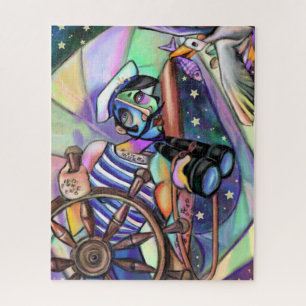 Puzzle Vela nocturna Capitán Estilo Arte Pintura Original
