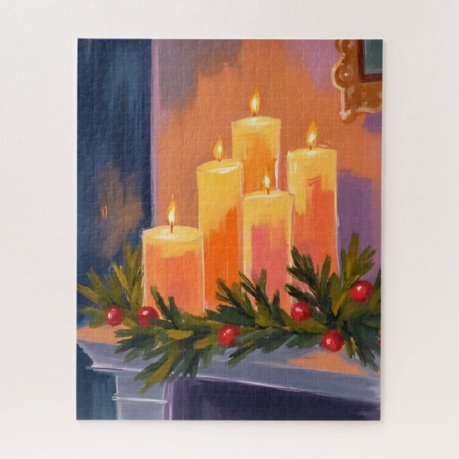 Puzzle Velas de chimenea de Navidad Guirnalda (Vertical)
