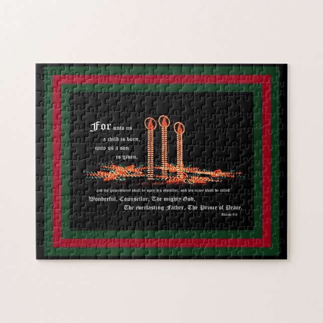 Puzzle Velas navidades, Isaías 9:6 (Horizontal)