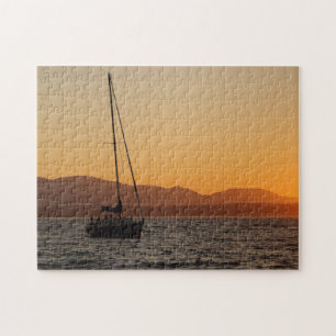 Puzzle Velero al atardecer en el Puget Sound