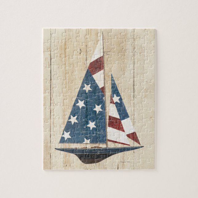 Puzzle Velero con la bandera americana (Vertical)