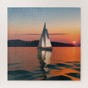 Puzzle Velero deslizándose sobre aguas tranquilas