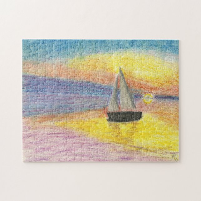 Puzzle Velero en la puesta del sol (Horizontal)