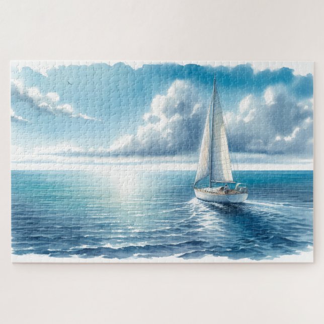 Puzzle Velero solitario Horizonte Azul (Horizontal)