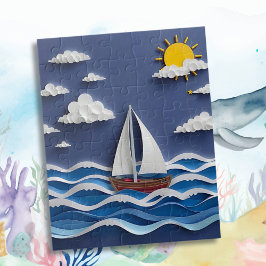 Puzzle Velero y sol | Quillado de papel