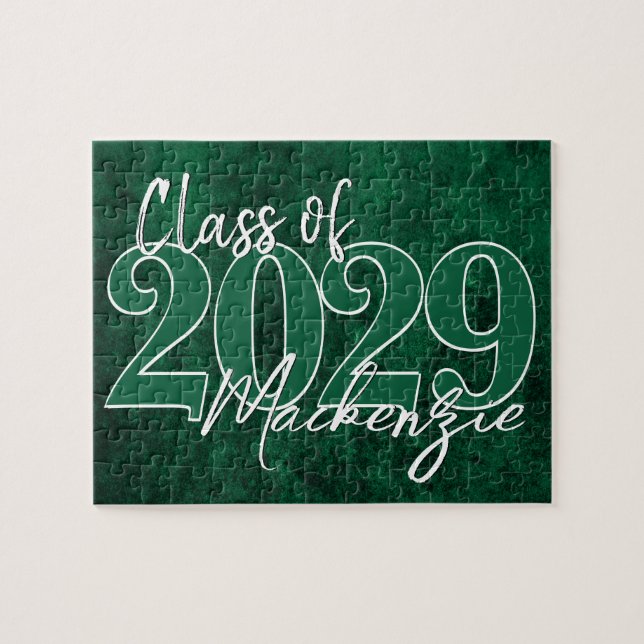 Puzzle Velvet Grad | Gunge de tono de yema verde esmerald (Horizontal)