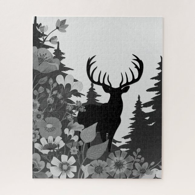Puzzle Venado con gran rack fuera del bosque (Vertical)
