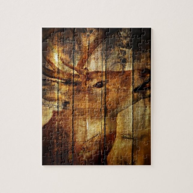 Puzzle Venado de cola blanca primitivo de madera del (Vertical)