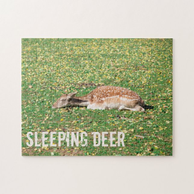 Puzzle Venado dormido en hibernación en otoño en pradera (Horizontal)