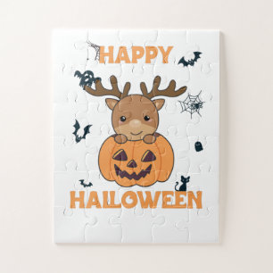 Puzzle Venado En Calabaza Cervantes Feliz Halloween