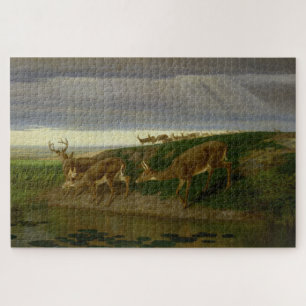 Puzzle Venado en la pradera (por William Holbrook Beard)