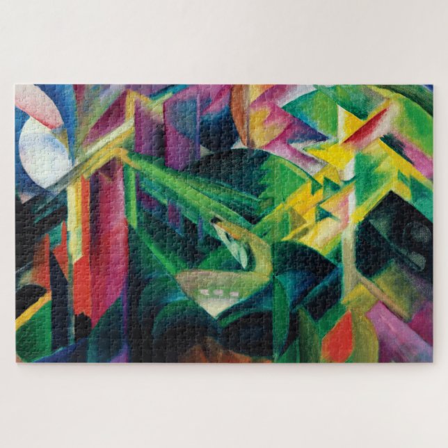 Puzzle Venado en un jardín de monasterio por Franz Marc (Horizontal)