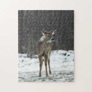 Puzzle Venado solitario en Nieve