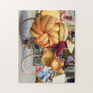 Puzzle Vendedor de cestas en bicicleta en Hanoi, Vietnam